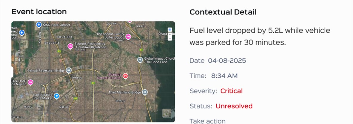 Alert detail with event location map